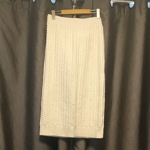 Banana Republic Cream Cable Knit Pencil Skirt